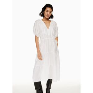 ARITZIA Wilfred Decadence Linen Midi Dress White Small‎